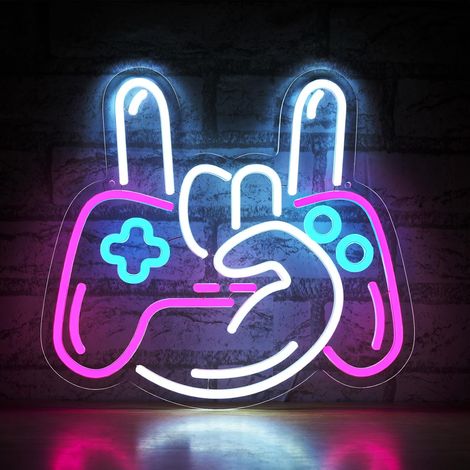 Lumières néon pour joueurs, idéales pour décorer les chambres de joueurs, néons LED pour jeux vidéo, décorations murales pour salles de jeux. (1/5)