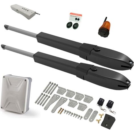 Kit d'ouvre-portes automatiques Batterie solaire Double bras opérateur de porte électrique ouvre-porte pivotant caméra IP WIFI télécommande manoir de ferme extérieur pour accessoires de portail coulis (1/5)