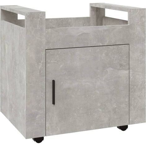 Maison Exclusive - Carrito de escritorio contrachapada gris hormi