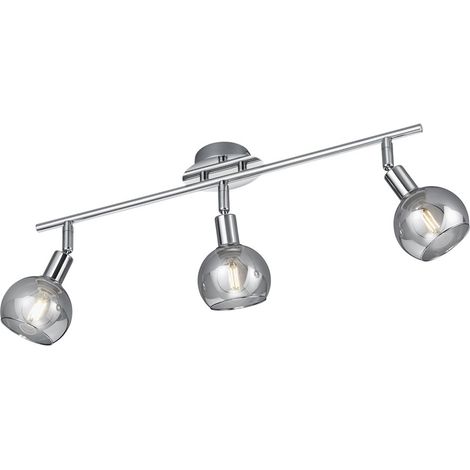 Spot Plafonnier Brest Chrome 3 Verres Fumés Trio Lighting (1/3)
