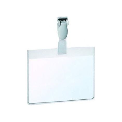 Durable Namensschild mit Clip aus transparentem PVC 6x9 cm - Packung mit 25 Stück - Modell 8143-19