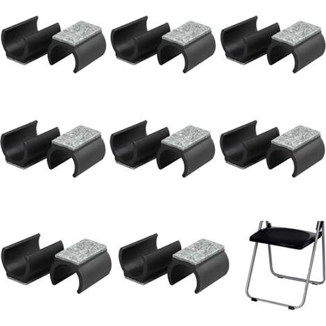 16 Patins pour chaises cantilever, Patins en feutre pour chaises pivotantes, Patins pour meubles 24-25 mm, Protections de sol, Patins à pince pour chaises cantilever (1/5)
