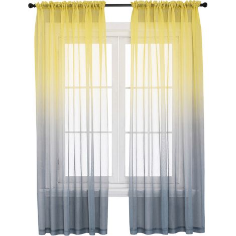 Rideau Fenêtre Dégradé - Tissu Polyester - Pour Chambre Enfant Fille Salon Chambre à Coucher - 1 Pièce (1/5)