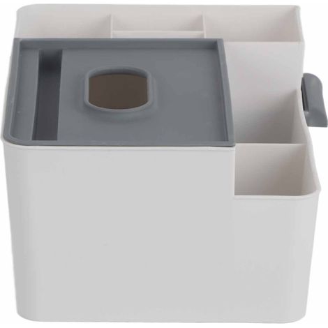 Kreative, multifunktionale Taschentuchbox fürs Wohnzimmer, Aufbewahrung für Fernbedienungen und Handtücher, hellgrau und dunkelgrau, Aufbewahrungsbox für den Couchtisch. (1/4)