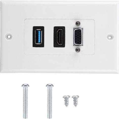3-Port-Wandpanel (VGA, HDMI, USB 3.0) – Wandsteckeradapter (1/5)