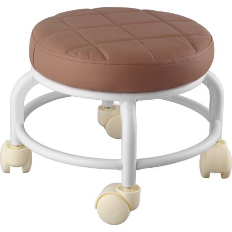 Eosnow Rolling Ottoman High Density Memory Foam wasserdichte ruhige Räder Doppelschichten Fußstützenhocker für Familienbüro Kaffeefarbe