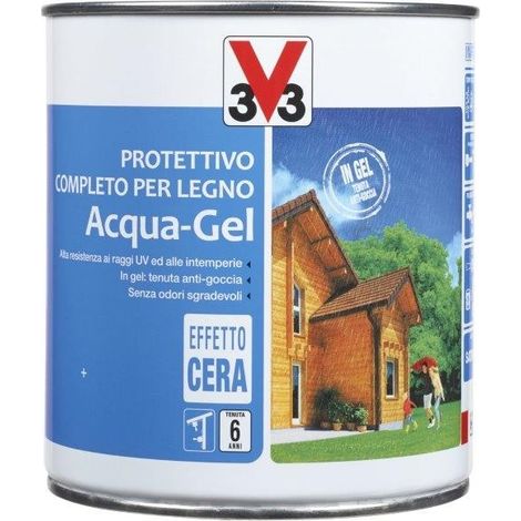 protettivo completo per legno acqua-gel, incolore  - litri 0,75 (1/5)
