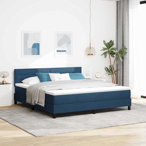 Boxspringbett mit Kopfteil Blau 180 x 200 cm Stoff (1/5)