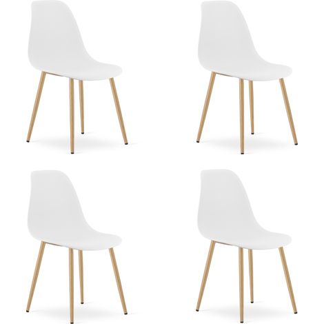 Silla WAT blanca / patas naturales x 4 (1/5)