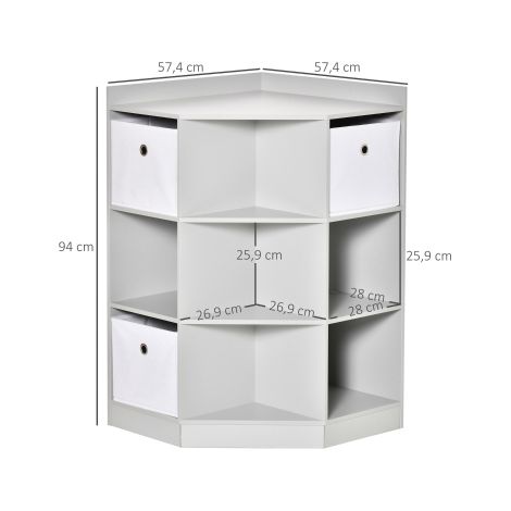 Mobile angolare contenitore per bambini 3-12 anni, 57,4 x 57,4 x 94 cm grigio DESVIAE (1/4)