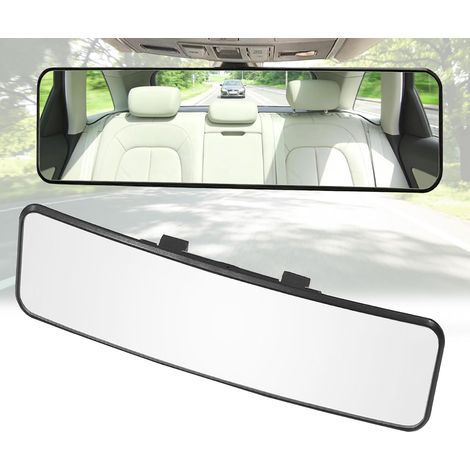 Rétroviseur intérieur universel à clipser pour voiture, rétroviseur panoramique, grand angle, convexe, pour voitures, SUV, camions (29 x 7,4 cm) (1/5)