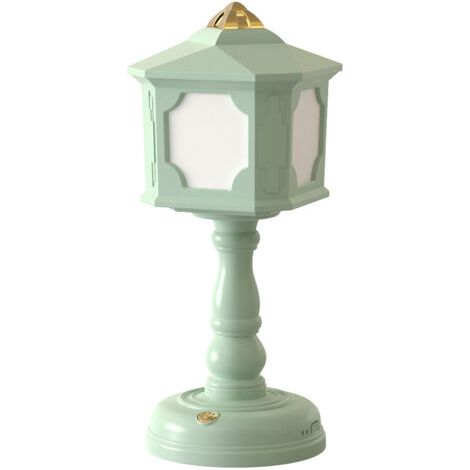 Lampe de chevet de style rétroUSBRechargeable, tactile, trois températures de couleur, convient aux chambres et dortoirs, vert. (1/5)