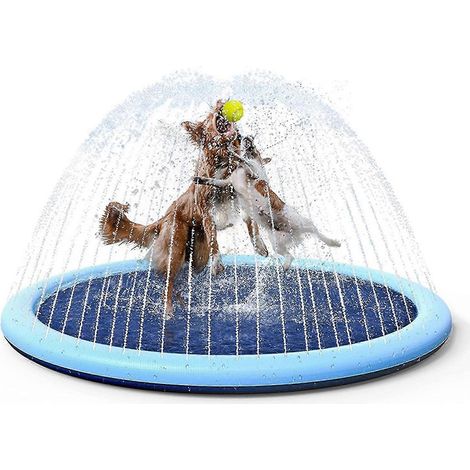 Tapis de jeux d'eau antidérapant pour chiens et enfants épais et résistant idéal pour la piscine et les activités aquatiques en extérieur (170 cm). (1/5)