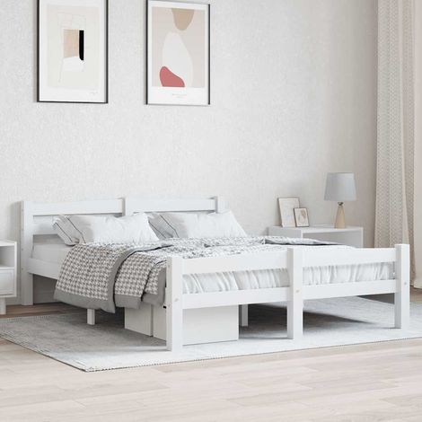 Estructura de cama sin colchón madera de pino blanco 120x200 cm (1/5)