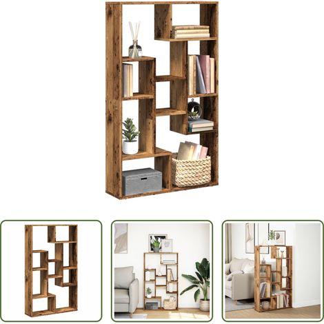 vidaXL Altholz - Bücherregal Altholz-Optik 72x20x120,5 cm Holzwerkstoff (1/5)