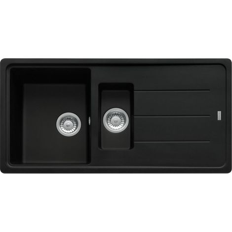 Évier Basis Fragranit BFG 651 - noir mat - manuel - 970 x 500 x 200/100 mm (sous-meuble 60 cm) - Franke