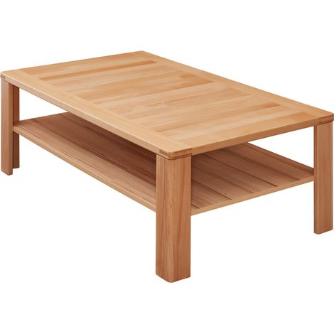 Couchtisch, 1 Ablageboden, Gestell Kernbuche massiv NEWTON-36 (1/3)