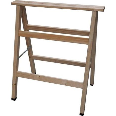 Yeppon Cavalletto Pieghevole Legno Abete F3 New 90 cm 77 cm Portata 400 Kg Cerniere Acciaio Zincato Piedini PVC