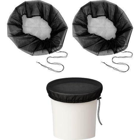 Filet de Protection pour Tonneau de Pluie 95cm,Lot de 2 avec Cordon de Serrage,Anti-Moustiques et Anti-Feuilles,Housse Réglable pour Citerne (1/5)