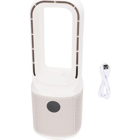 Bladeless desk fan – 9 speeds, 60° oscillation, rechargeable, quiet, for office and bedroom (1/5)