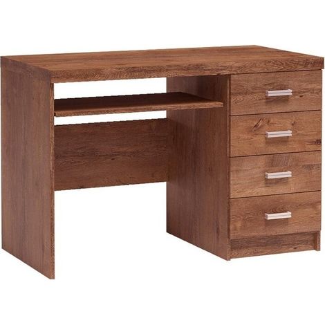 Mesa de oficina Serfeno 114, Fresno, Con cajones, Con un estante para teclado, Número de puertas: 0, Número de cajones: 4, 82x120x60cm