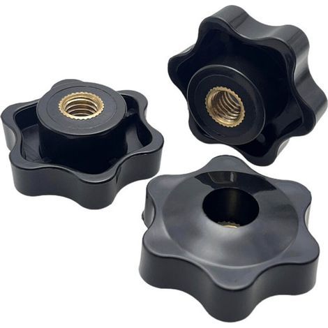 Écrous À Poignée En Plastique Moleté Avec Noyau En Cuivre Et Filetage Interne Hexagonal M5 – Lot De 10 Pièces (1/5)