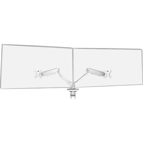 MARM-PRO2, Support pour Moniteur Double avec Double Ressort à Gaz jusqu'à 27\u201d, Mouvement Articulé 360° et Hauteur Réglable, Compatible avec VESA 75x75 et 100x100, Blanc (1/5)
