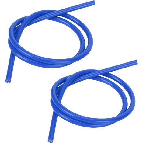 2 Fils d'allumage 8mm en silicone avec âme en carbure de silicium, longueur 1m, couleur bleue (1/5)