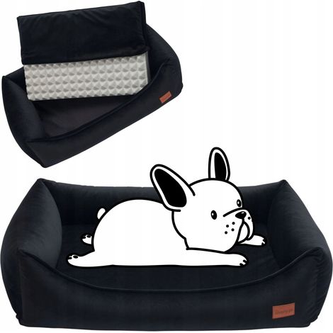Divano ortopedico per cani e cuccioli 70x55x18 cm Ukory NERO (1/5)
