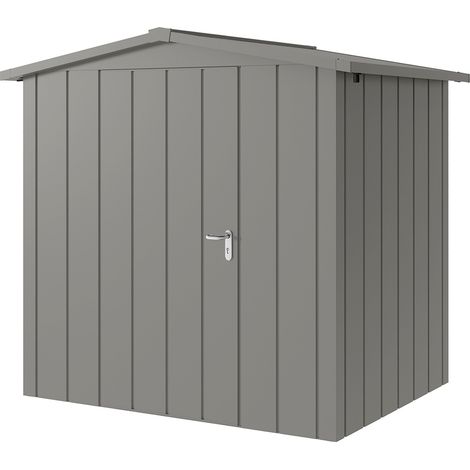 Hörmann Metall-Gerätehaus "Juno" mit Satteldach, JSD4 - Modern, 214 x 166 cm (B x T), graualuminium, 1-flüglige Tür, Anschlag links (1/5)