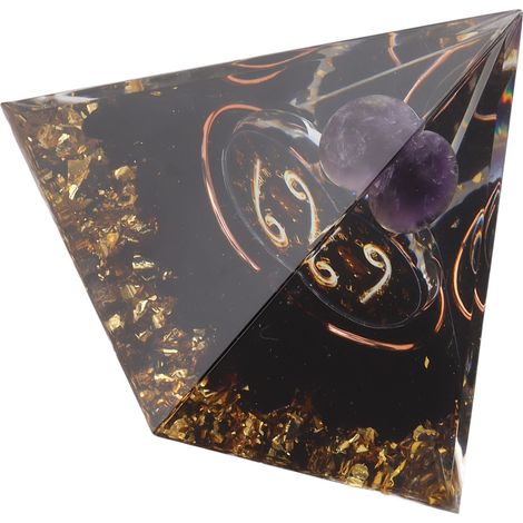 Pyramide d'orgonite de 5 cm pour la guérison énergétique positive. Pyramide de cristal pour la méditation. Générateur d'énergie. Chakras du zodiaque. Cancer. (1/5)