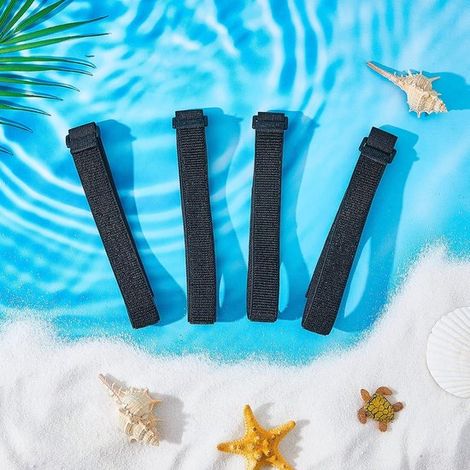6 piezas，Correas para sombrilla，Lazos para sombrilla，Correas de sujeción para sombrilla，Lazos multifuncionales de nailon，2,5  60 cm (negro) (1/4)