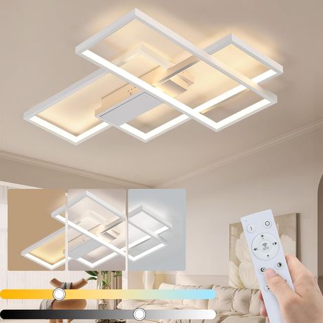 ZMH LED Plafonnier Dimmable Moderne Plafonnier Noir Salon 65W Géométrique Applique Multifonctionnelle Plafonnier pour Chambre Salon (1/5)