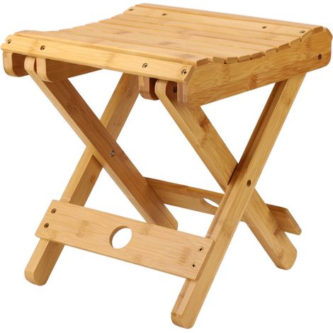 Tabouret pliant, repose-pieds de douche en bambou pour salon de massage et de rasage, siège portable pour la maison