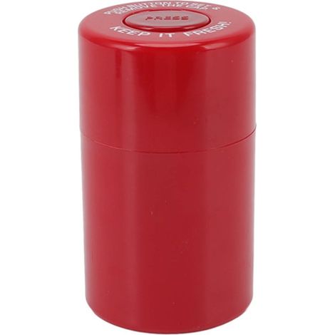 Pot rond en plastique étanche, boîte de conservation pour herbes et tabac, hermétique et anti-odeur, réservoir scellé pour voyage extérieur, rouge. (1/5)