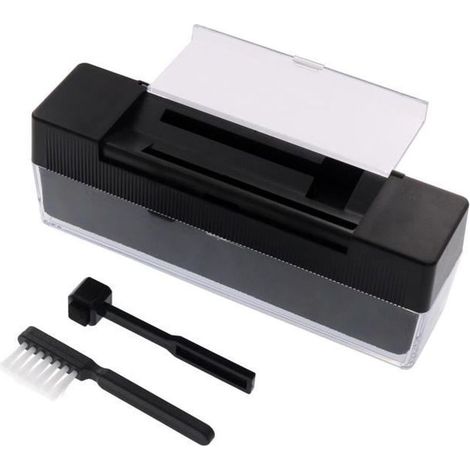 Kit de nettoyage de disque vinyle Brosse de nettoyage Dépoussiéreur Enlever les taches Empreintes digitales Sac de transport (1/4)