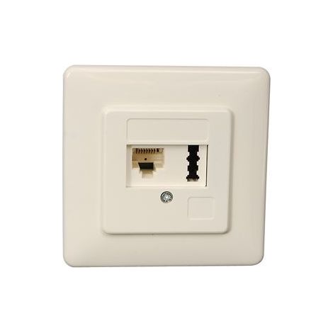 Rutenbeck Boîte de raccordement combinée RJ 45/TAE IAE/UAE 8 (6)-TAE 6 F+N blanc pur