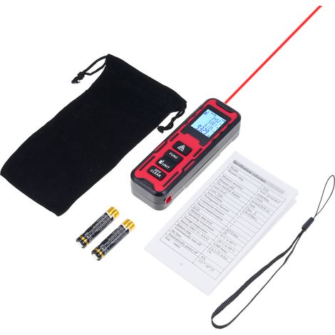 Télémètre laser avec mesure continue distance surface volume Pythagore écran LCD étanche IP54 mémoire 20 mesures (1/5)