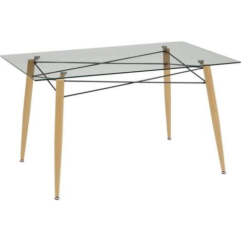 Table à Manger en Verre "Jindo" 140cm Transparent