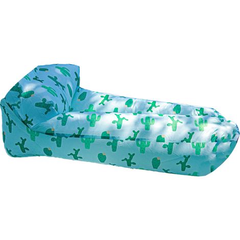 Fauteuil gonflable portable et pliable en fibre de polyester, confortable et résistant, idéal pour la randonnée, les pique-niques et les festivals de musique. Motif cactus, 180 x 80 cm / 70,9 x 31,5 p (1/4)
