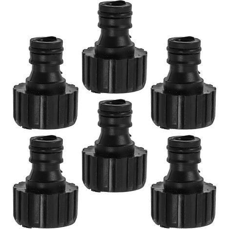 Raccords pour tuyau d'arrosage, lot de 18, en plastique noir résistant, pour le lavage extérieur en voiture. Fonctionnalité de connexion rapide. (1/5)