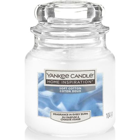 Yankee Candle Duftkerze Kleines Glas Soft Cotton 104g weiß Duft Kerze Duftkerzen