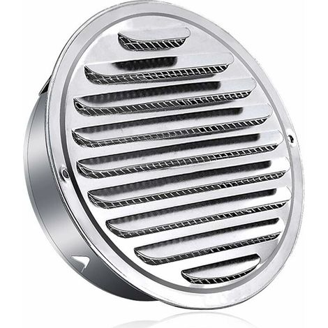 Grille d'aération ronde en acier inoxydable Grille d'aération métallique de 100 mm Grille de protection contre les intempéries avec grille d'aération anti-insectes Lames de grille d'aération (1/4)