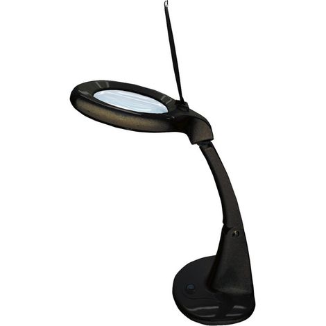 Flexo led lupa 3x 12x, 4 w 300 lm 6500k, negro, 190 x 380 mm