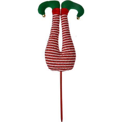 Décoration de Noël Jambes de Lutin en Textile Rouge pour Sapin et Intérieur 52 cm - PANGIVO