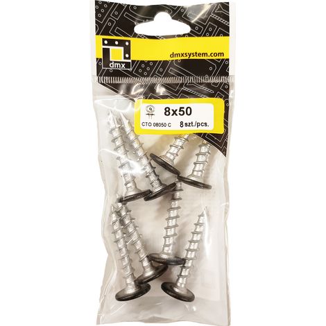 Vis Charpente Bois Domax CTO, 8 x 50 mm, Tête Disque, Noires, Blister 8 Pièces (1/5)