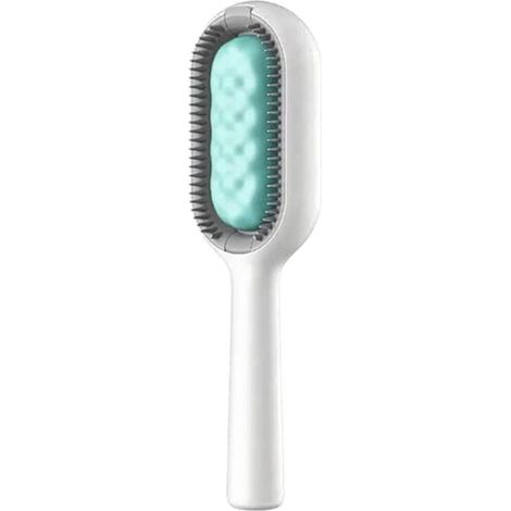 Brosse de nettoyage multifonctionnelle portable pour animaux de compagnie, 2 en 1 : épilation et nettoyage pour chiens et chiens - Bleue-AquaForge (1/5)