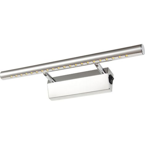 Applique Murale LED - 5 W - 500 Lm - Blanc Froid 6000 K - IP44 - Rotation 180° - Interrupteur Intégré - Pour Miroir Salle De Bain - 1 Pièce
