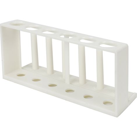 2 supports à tubes à essai à 6 trous et 6 piliers, en plastique blanc, pour centrifugeuses - Fournitures de laboratoire (1/5)
