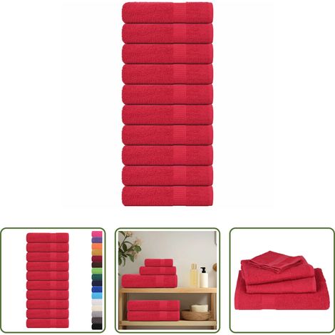 Badetücher - Duschtücher FROGN 10 Stk. Rot 70x140 cm 360 g/m² (1/5)